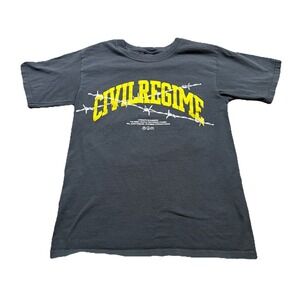 Civil Regime Spellout Graphic Shirt Blooming Y2K Streetwear Grunge Skater Small